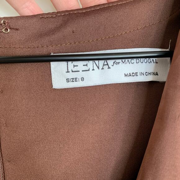 Mac Duggal Dolman Sleeve Satin Cocktail Dress Drape Flowy Formal Size 8 New - Picture 12 of 16